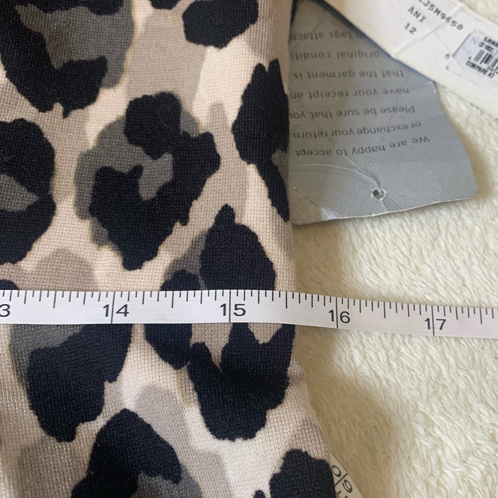 NEW Eliza J Leopard Print Ponte Fit & Flare Dress - Picture 9 of 12